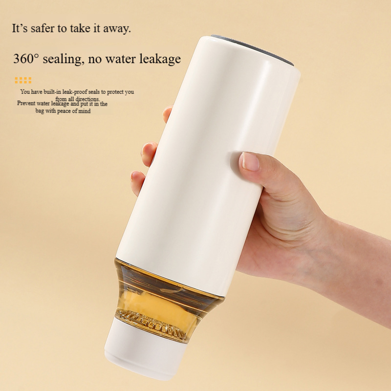Wholesale 316 Stainless Steel Steeping Tea Tumbler Dual-Lid Insulated Mug with Floral Print