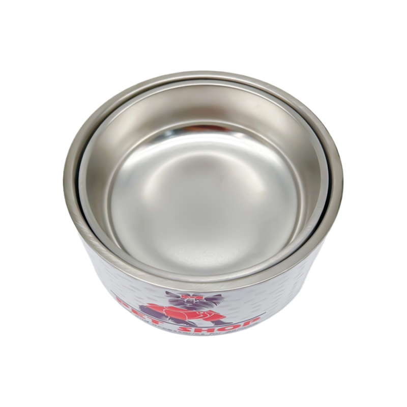 Wholesale Large Capacity Slow Feeder Dog Bowl with Custom logo 304 Stainless Steel Large Dog Feeders & Bowls Round Pet Food Dish