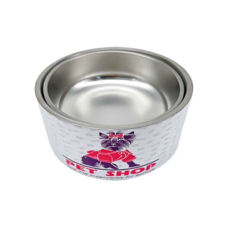 Wholesale Large Capacity Slow Feeder Dog Bowl with Custom logo 304 Stainless Steel Large Dog Feeders & Bowls Round Pet Food Dish