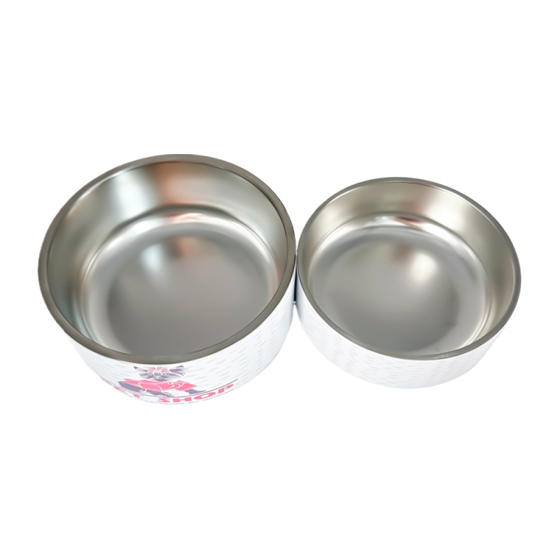 Wholesale Large Capacity Slow Feeder Dog Bowl with Custom logo 304 Stainless Steel Large Dog Feeders & Bowls Round Pet Food Dish