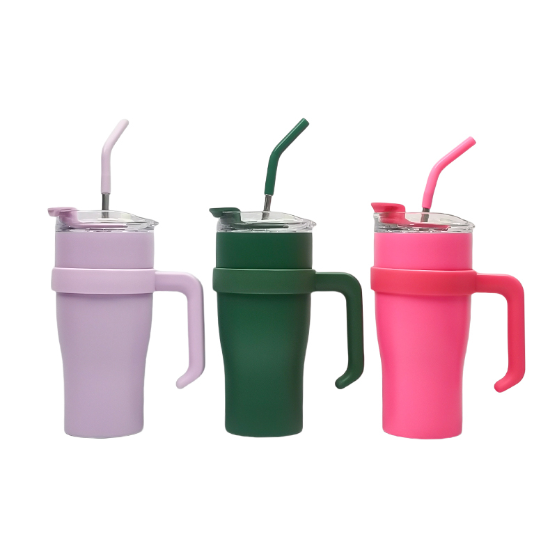 Wholesale Custom Blank Double Vacuum Tumbler 30oz 40oz Outdoor Water Bottle Travel Coffee Mug with Handle Lids Straw