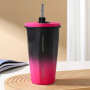 Custom Logo/color Stainless Steel Coffee Thermos Cup Double Walled Magnet Lid Coffee Tumbler Mug Water Bottle with Straw
