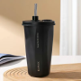 Custom Logo/color Stainless Steel Coffee Thermos Cup Double Walled Magnet Lid Coffee Tumbler Mug Water Bottle with Straw