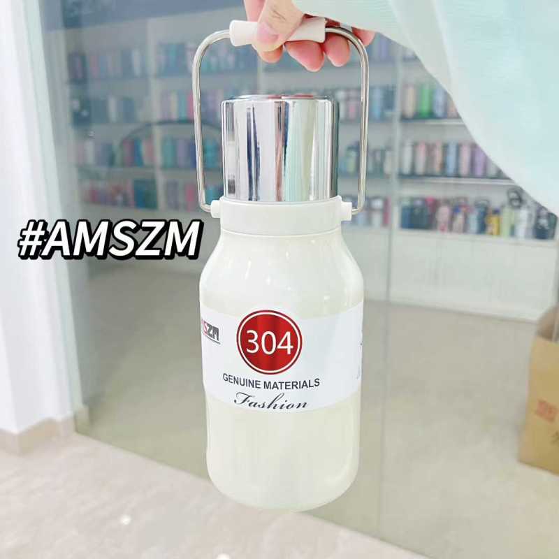 AMSZM  800/1000ml Portable Stainless Steel Vacuum Cup Large Capacity Tumbler Hand Tea Strainer for Camping Sports Water Bottle