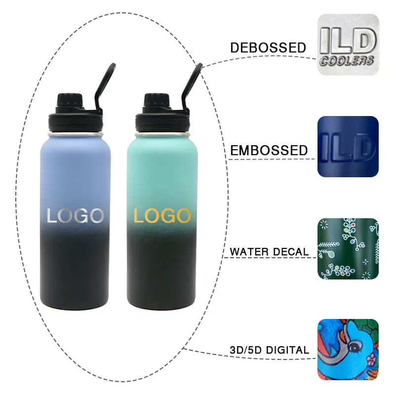 Wide Mouth Stainless Steel Water Bottle Spout Lid Vacuum Insulated Double Wall Water Bottle Leak Proof Lid