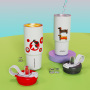Wholesale Cartoon Jumbo Straw Tumbler 1.25L Stainless Steel Lined Vacuum Cup with Ice Retention