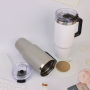 Wholesale 30oz Stainless Steel Double Wall Insulated Vacuum Coffee Mugs 900ml Car Tumblers Cups with Handle and Lid
