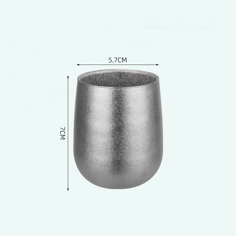 Customize High-quality 120ml Insulated Titanium Bottle Titanium Coffee Tea Cup Double Wall Titanium Tumbler with logo