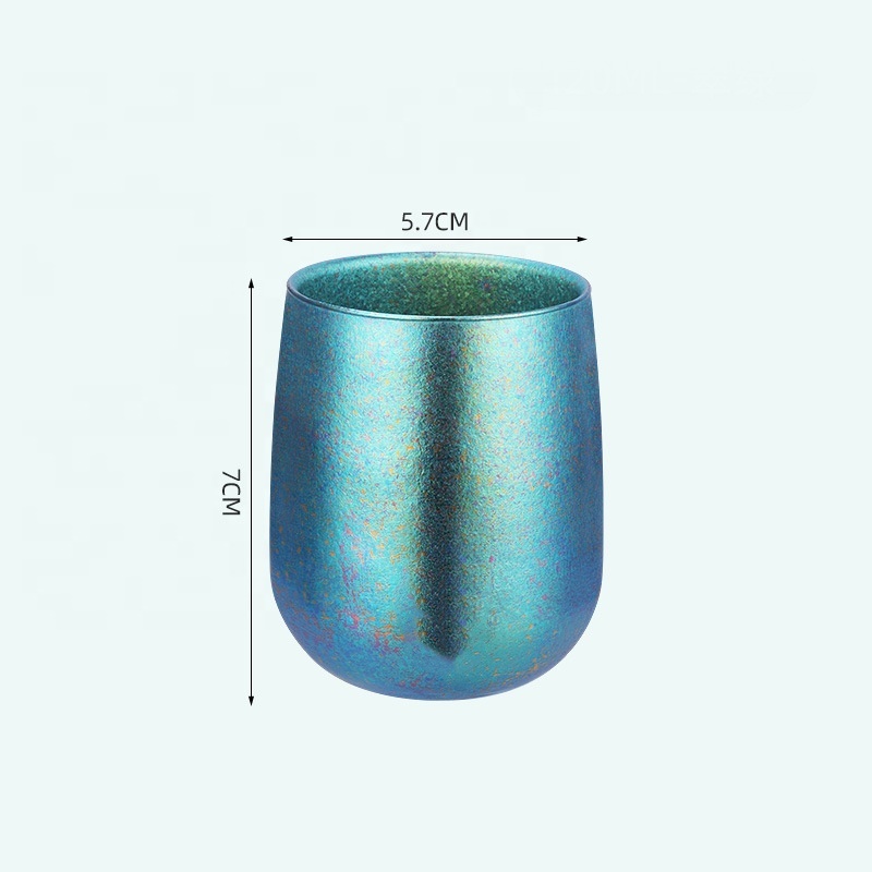 Customize High-quality 120ml Insulated Titanium Bottle Titanium Coffee Tea Cup Double Wall Titanium Tumbler with logo