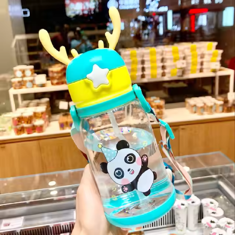Wholesale BPA Free Water Bottle Cute Cartoon Kids Strap Cup Convenient Sport Style for Kindergarten and Primary School Students