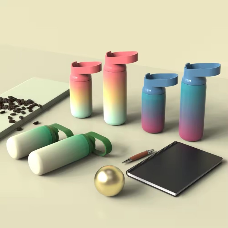 Promotional Custom Water Bottle Single Wall Stainless Steel Metal Sports Water Bottle with Handle