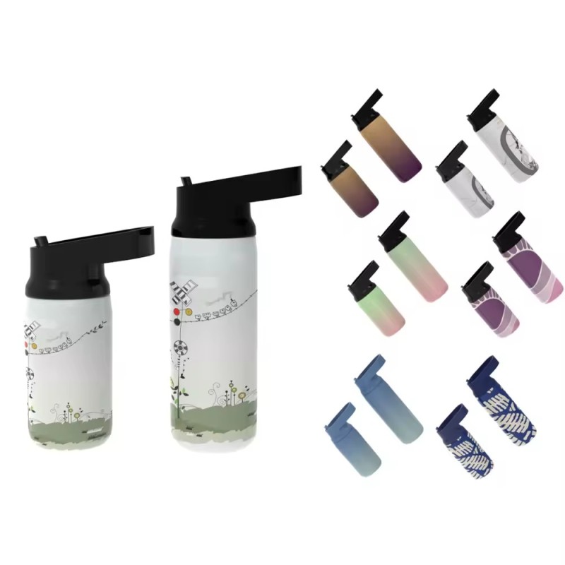 Promotional Custom Water Bottle Single Wall Stainless Steel Metal Sports Water Bottle with Handle