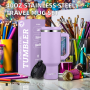 Wholesale 40oz Stainless Steel Tumbler High Quality Travel Coffee Cup with Minimalist Design Handle Straw for Water or Coffee