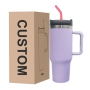 Wholesale 40oz Stainless Steel Tumbler High Quality Travel Coffee Cup with Minimalist Design Handle Straw for Water or Coffee