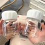 200ml Cute Mini Water Bottle Portable Clear Glass Cup Web Celebrity Graduated Cup Milk Coffee Mug Cup