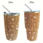 Popular Rhinestone Mug Studded Diamond Cup 20oz 30 Oz Glitter Stainless Steel Water Bottle With Lid and Straw Bling Tumbler