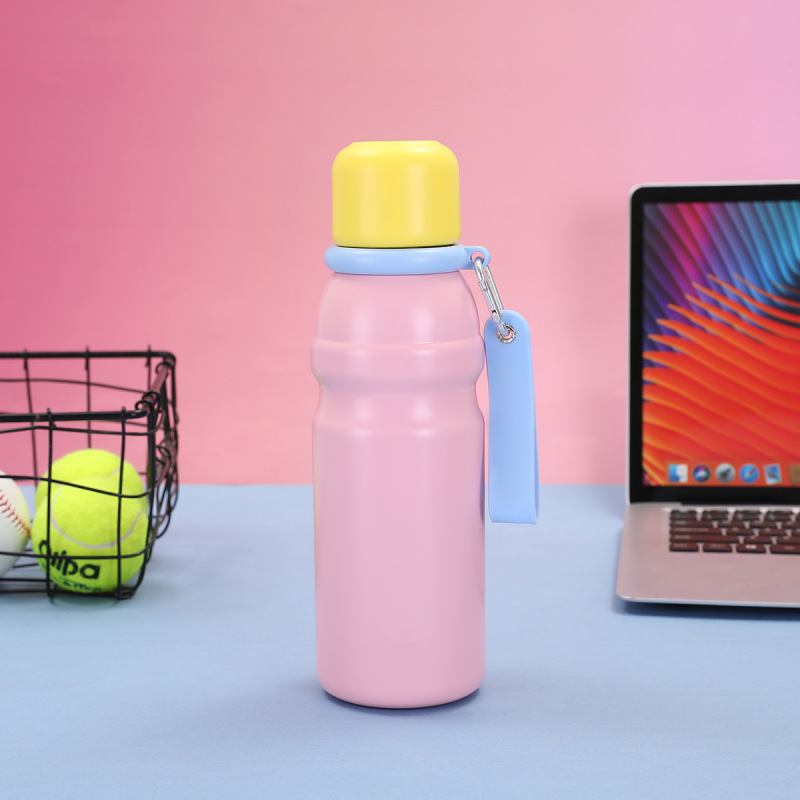 600ml Vacuum Insulated Water Bottle Macarons Colorful Stainless Steel Drinking Bottle