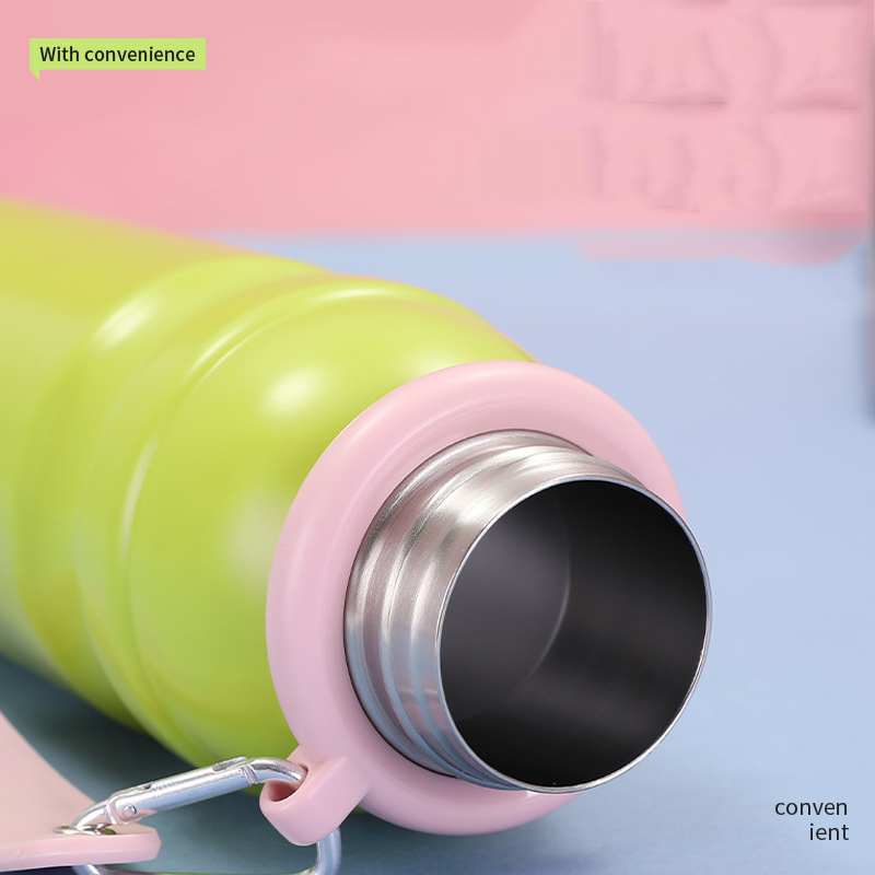 600ml Vacuum Insulated Water Bottle Macarons Colorful Stainless Steel Drinking Bottle