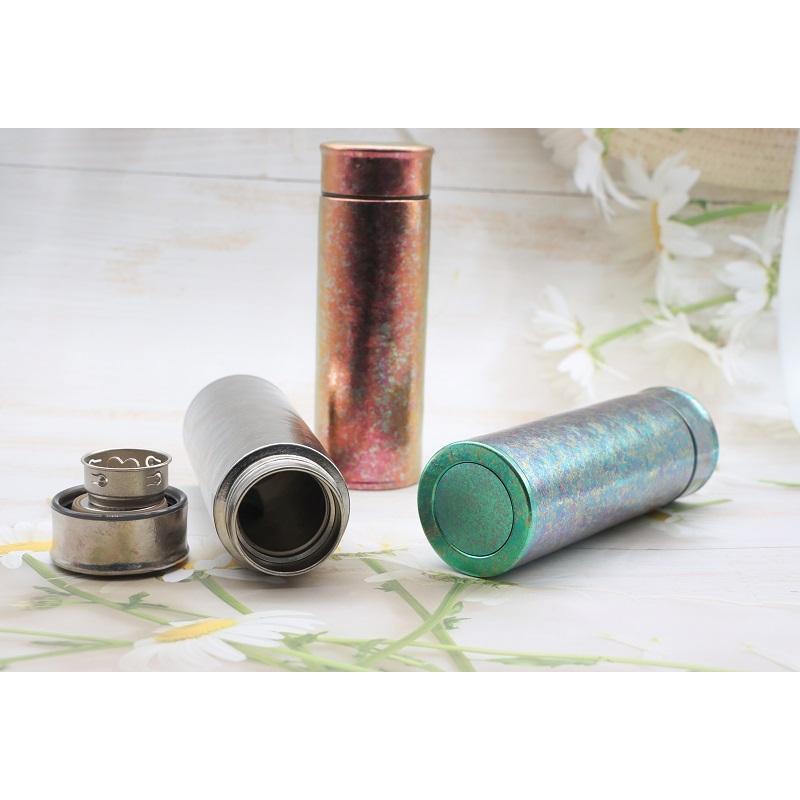 Titanium Tea Tumbler with Filter Double-Walled Vacuum Insulated Bottle Leak-Proof for Travel Outdoor Camping Vacuum Water Bottle