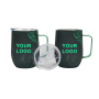 Wholesale Custom Logo 120Z Powder Coated Insulated Stainless Steel Egg Shaped Coffee Mugs With PP Food Grade Lid