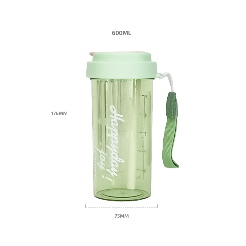 Wholesale Eco Friendly Reusable Square Water Travel Sports Plastic Bottles With Rope Customized Water Bottle