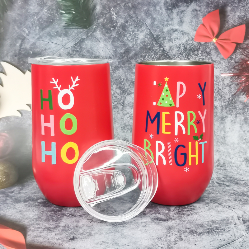 Christmas  Insulated  Custom Coffee Egg Shape Mugs With Logo  Vacuum Double Wall Stainless Steel Egg Mug