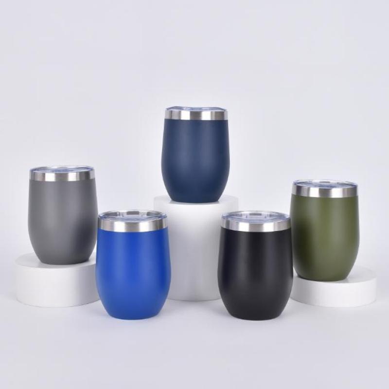 Wholesale 12oz Double Wall Portable Stainless Steel Travel Coffee Mug/Tumbler Cup for Hot Drinks /Camping Wine Mug Flask