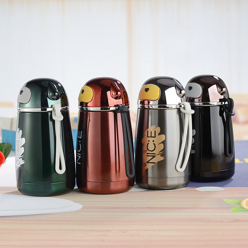 304 Stainless Steel Thermos Creative Fashion Children Cute Dog Pot Belly Bottle Portable Rope Tea Kettle Customized Logo Cup
