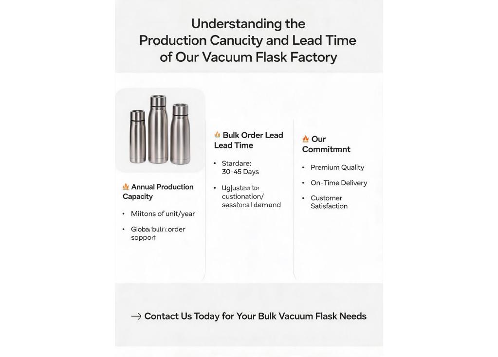 As a large-scale vacuum flask production base, what is your factory's annual production capacity and lead time for bulk orders?