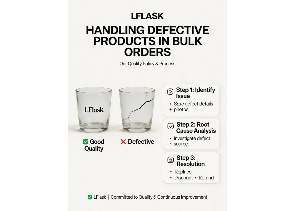 What is your policy and process for handling defective products or quality issues in bulk orders?