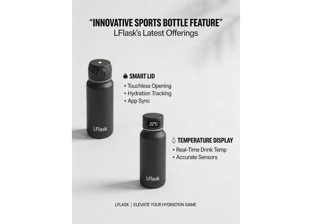 What innovative features (e.g., smart lids, temperature display) are trending in sports bottles?