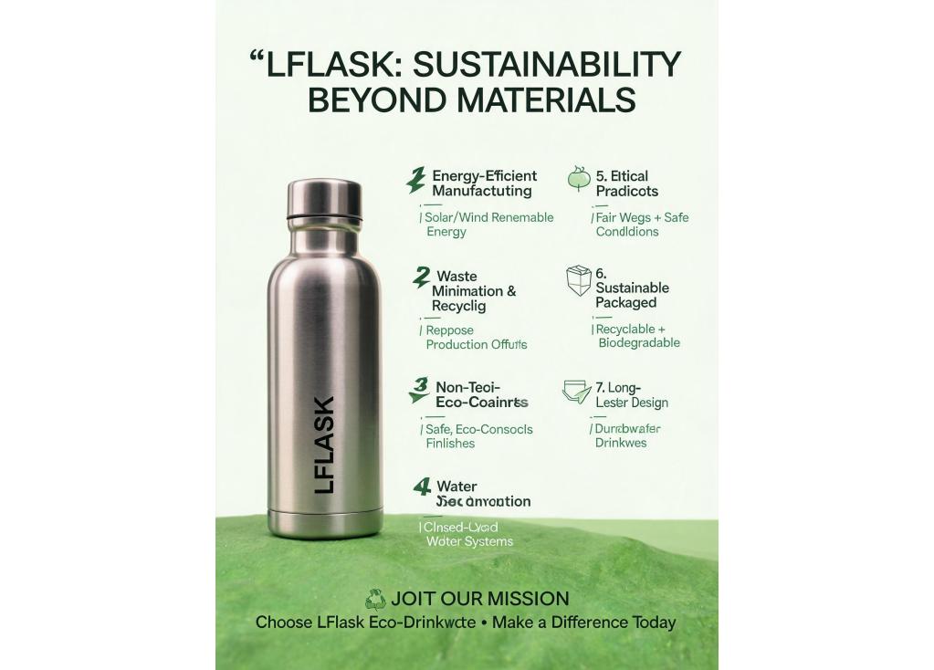 As an eco-friendly drinkware manufacturer, what sustainable practices are implemented in the production process beyond material sourcing?