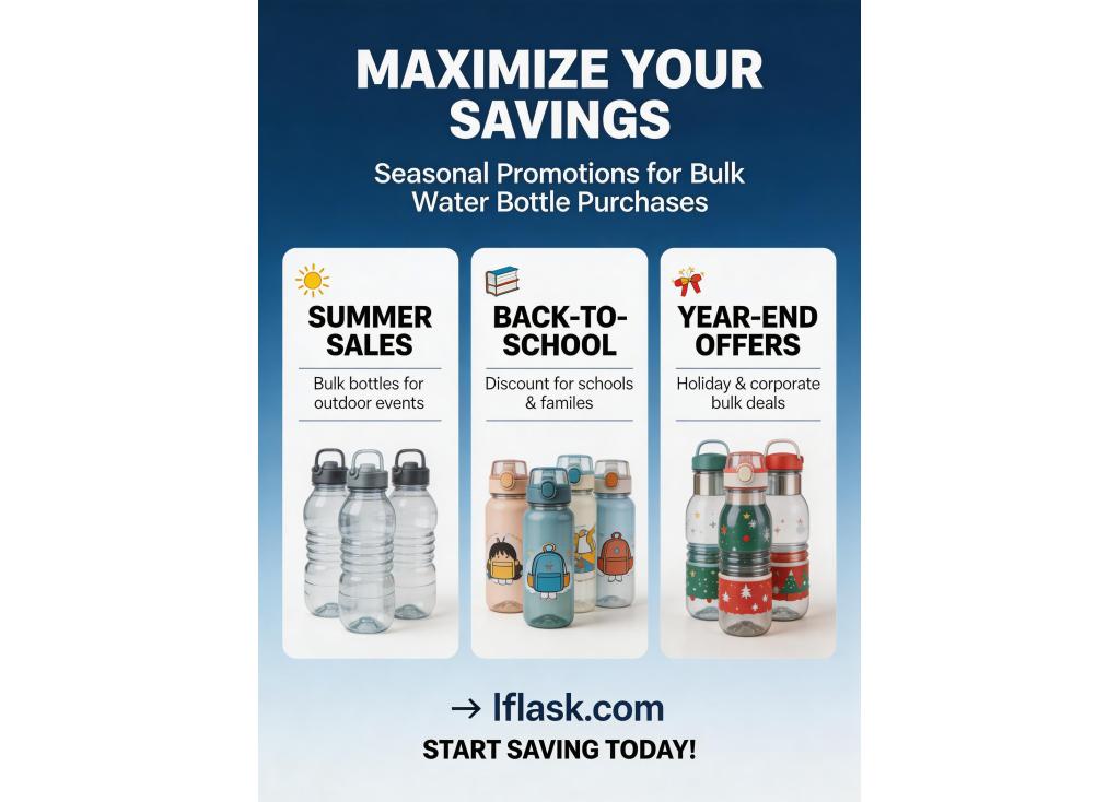 Are there any seasonal promotions or discounts for high-volume purchases of water bottles?