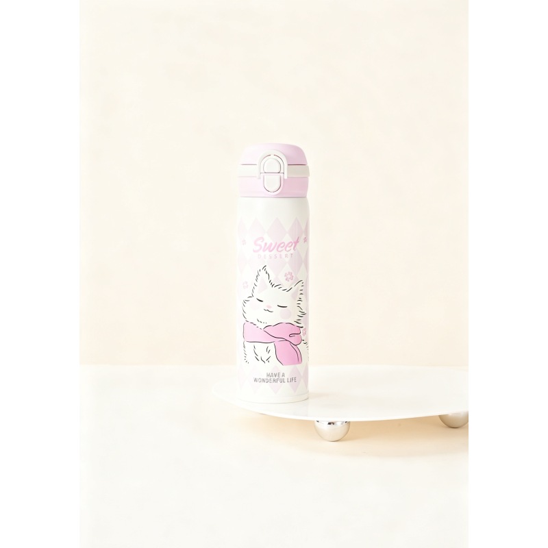 Kids' Insulated Cup with 316L Stainless Steel Double-Drink Pop-Up Lid