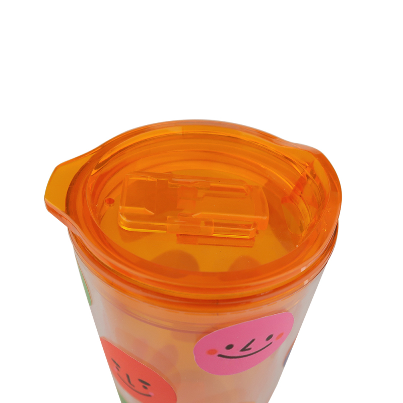 22oz Custom Reusable Plastic Water Bottle-Double Wall AS Material-Coffee and Tea Cup-Actever A17188