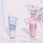 Wholesale 16/24oz Plastic Travel Mug – Custom Logo-Reusable Coffee Cup with Lid and Straw-Actever A17124, A17124-1