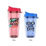 Wholesale 16/24oz Plastic Travel Mug – Custom Logo-Reusable Coffee Cup with Lid and Straw-Actever A17124, A17124-1