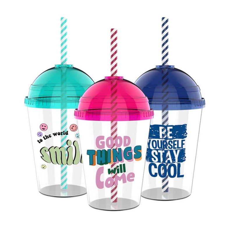 A21004  Wholesale 13oz Eco Plastic Water Cup-Custom Travel Bottle with Straw for Summer Beverages-Actever A21004