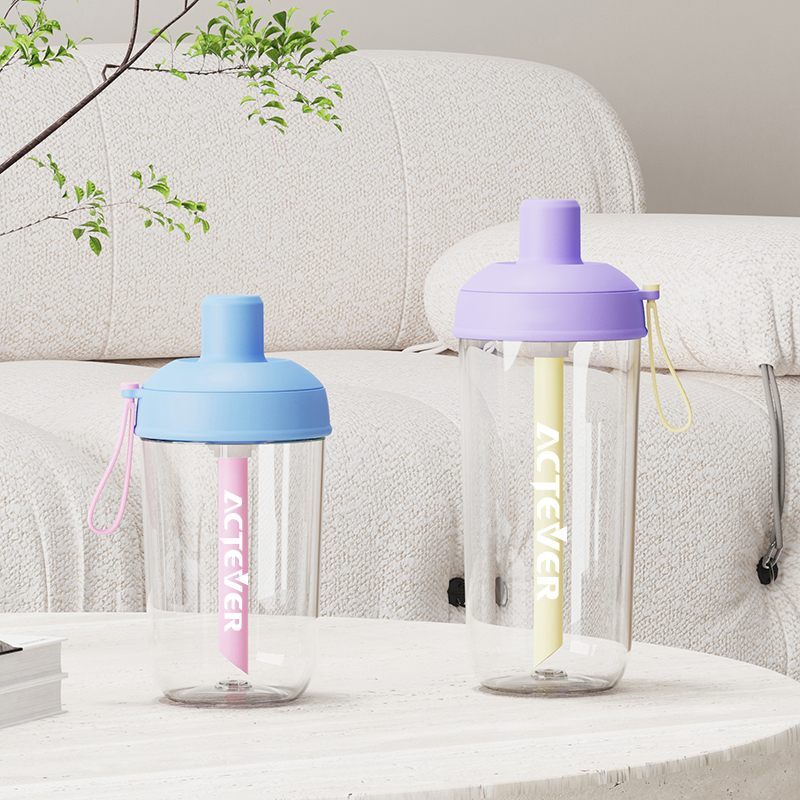 Reusable Tritan Milk Tea Cup with Lid and Straw – 520/700ml Clear Boba Tumbler for Wholesale & Café Use  Actever A21026  A21026-1