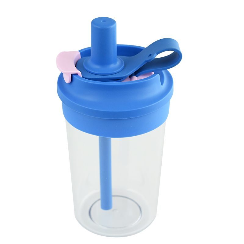 Wholesale 420ML Korean Style Plastic Water Bottle with Dual Lids & Straw  Actever A22055 Heat-Resistant Student Drinking Cup PP Tritan Silicone