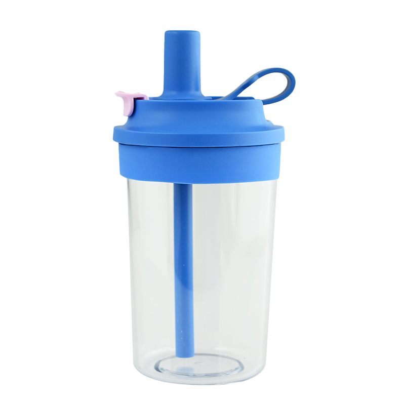 Wholesale 420ML Korean Style Plastic Water Bottle with Dual Lids & Straw  Actever A22055 Heat-Resistant Student Drinking Cup PP Tritan Silicone