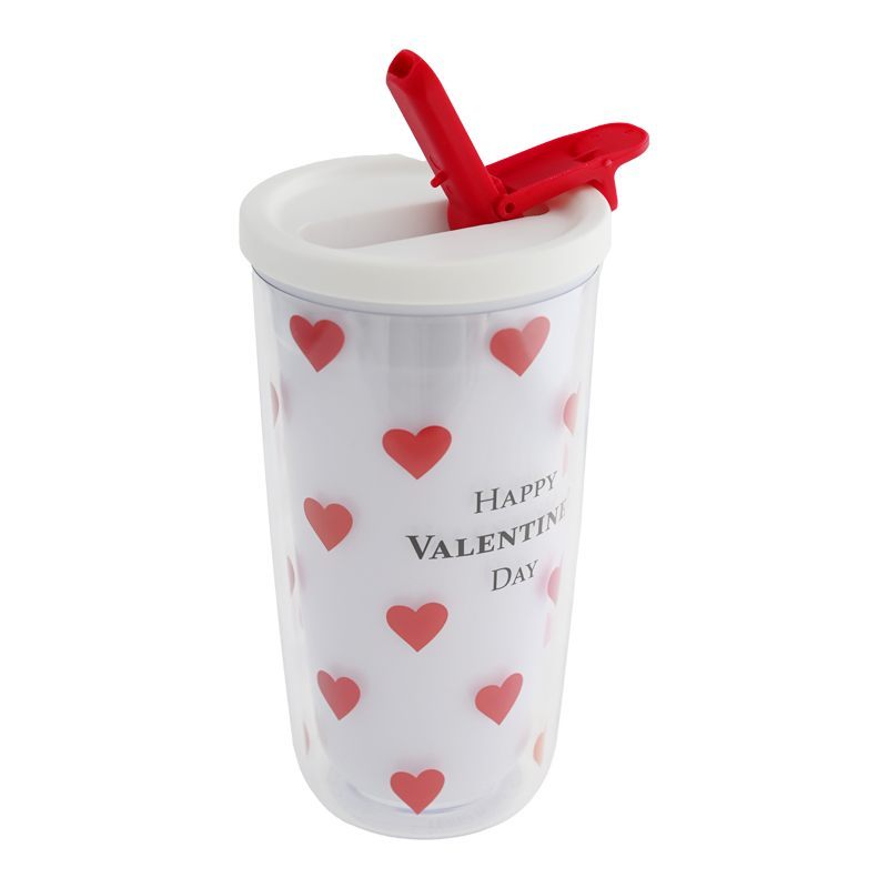 Wholesale 460ML AS Double-Wall Cold Drink Cup with Lid & Straw  Actever A22062 Large Capacity Summer Ice Cup for Girls