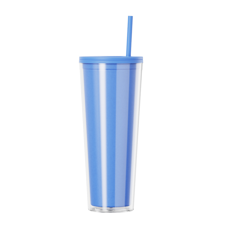 760ML AS Plastic Clear Custom Printed Tumbler with Lid Straw Bulk Order Promotional Drinkware