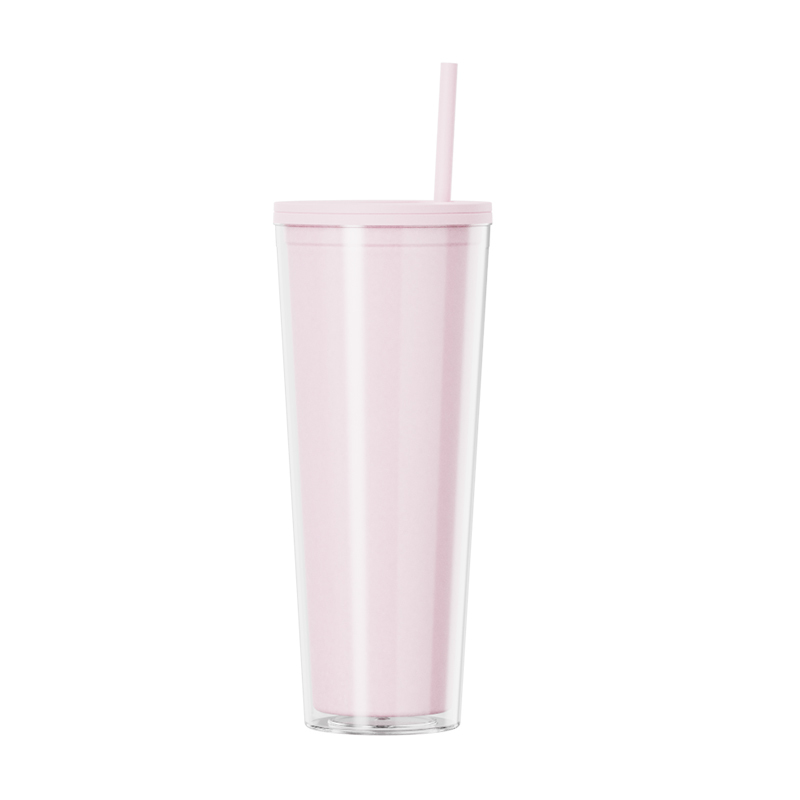 760ML AS Plastic Clear Custom Printed Tumbler with Lid Straw Bulk Order Promotional Drinkware