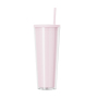 760ML AS Plastic Clear Custom Printed Tumbler with Lid Straw Bulk Order Promotional Drinkware
