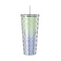 Actever 770ml Large Capacity Gradient Fish Scale Double Wall AS Plastic Tumbler Cup for Daily Drinking Office Travel Outdoor Use