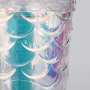 Actever 770ml Large Capacity Gradient Fish Scale Double Wall AS Plastic Tumbler Cup for Daily Drinking Office Travel Outdoor Use