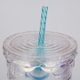 Actever 770ml Large Capacity Gradient Fish Scale Double Wall AS Plastic Tumbler Cup for Daily Drinking Office Travel Outdoor Use