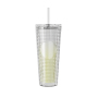 Actever 780ml Double Wall AS Plastic Rainbow Laser Tumbler Large Capacity Water Bottle with Straw for Party Travel Office Daily Use