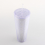 Actever 780ml Double Wall AS Plastic Rainbow Laser Tumbler Large Capacity Water Bottle with Straw for Party Travel Office Daily Use